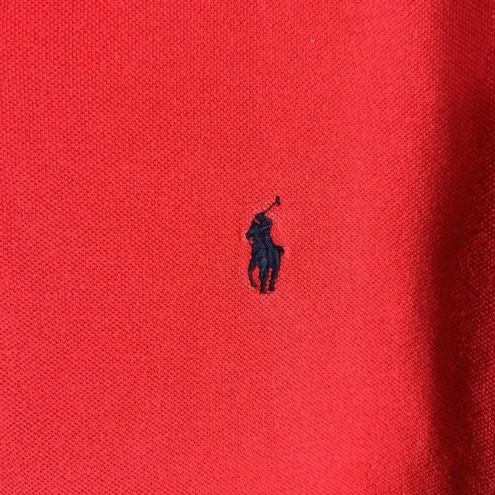 Polo Ralph Lauren Shirt Men's Large Red Short Sleeve Classic Fit 100% Cotton
